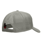 Canoeing Silhouette Embroidered Solid Cotton Twill 5 panel Mesh Back Cap