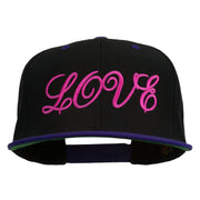 Calligraphy Love Embroidered Snapback Cap