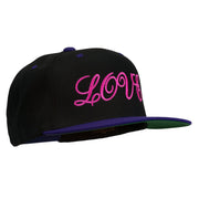 Calligraphy Love Embroidered Snapback Cap