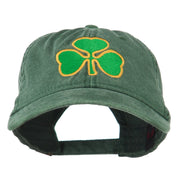 St. Patrick's Day Clover Embroidered Washed Cap