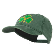 St. Patrick's Day Clover Embroidered Washed Cap