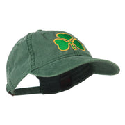 St. Patrick's Day Clover Embroidered Washed Cap