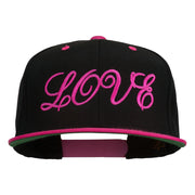 Calligraphy Love Embroidered Snapback Cap