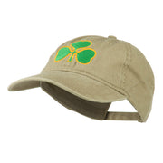 St. Patrick's Day Clover Embroidered Washed Cap