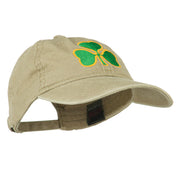 St. Patrick's Day Clover Embroidered Washed Cap