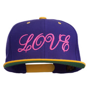 Calligraphy Love Embroidered Snapback Cap