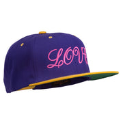 Calligraphy Love Embroidered Snapback Cap