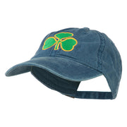 St. Patrick's Day Clover Embroidered Washed Cap