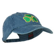 St. Patrick's Day Clover Embroidered Washed Cap