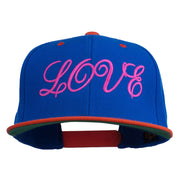 Calligraphy Love Embroidered Snapback Cap