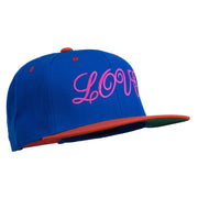 Calligraphy Love Embroidered Snapback Cap