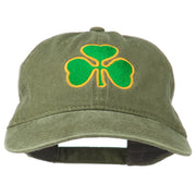 St. Patrick's Day Clover Embroidered Washed Cap