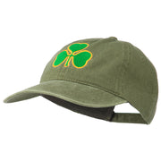 St. Patrick's Day Clover Embroidered Washed Cap