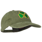 St. Patrick's Day Clover Embroidered Washed Cap