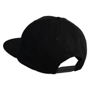 Clover Iron on Patched Flat Bill Snapback Twill Cap - Black OSFM