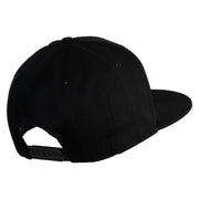 Clover Iron on Patched Flat Bill Snapback Twill Cap - Black OSFM