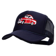 Red 57 Chevy Patched Foam Front Golf Style Mesh Back Cap - Navy OSFM