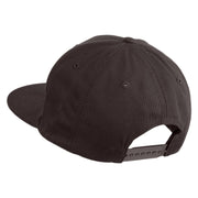 Clover Iron on Patched Flat Bill Snapback Twill Cap - Charcoal OSFM