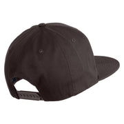 Clover Iron on Patched Flat Bill Snapback Twill Cap - Charcoal OSFM