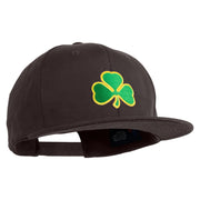 Clover Iron on Patched Flat Bill Snapback Twill Cap - Charcoal OSFM