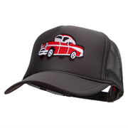 Red 57 Chevy Patched Foam Front Golf Style Mesh Back Cap - Charcoal OSFM