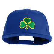Clover Iron on Patched Flat Bill Snapback Twill Cap - Royal OSFM