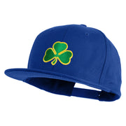 Clover Iron on Patched Flat Bill Snapback Twill Cap - Royal OSFM