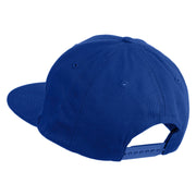 Clover Iron on Patched Flat Bill Snapback Twill Cap - Royal OSFM