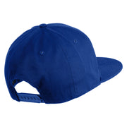 Clover Iron on Patched Flat Bill Snapback Twill Cap - Royal OSFM