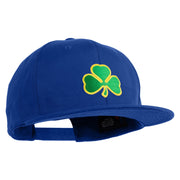 Clover Iron on Patched Flat Bill Snapback Twill Cap - Royal OSFM