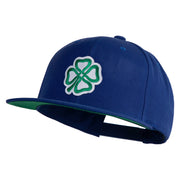 4 Leaf Clover Patched Wool Blend Prostyle Snapback Cap - Royal OSFM