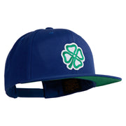 4 Leaf Clover Patched Wool Blend Prostyle Snapback Cap - Royal OSFM