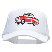 Red 57 Chevy Patched Foam Front Golf Style Mesh Back Cap - White OSFM