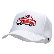 Red 57 Chevy Patched Foam Front Golf Style Mesh Back Cap - White OSFM