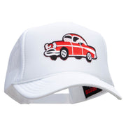 Red 57 Chevy Patched Foam Front Golf Style Mesh Back Cap - White OSFM