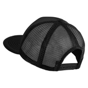 Old English Black B Patched Flat Bill Trucker Snapback Cap - Black OSFM