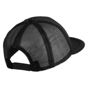 Old English Black B Patched Flat Bill Trucker Snapback Cap - Black OSFM