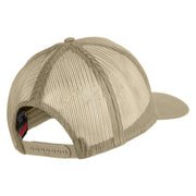 USS Constellation CV 64 Blue Patched Solid Cotton Twill 5 panel Mesh Back Cap - Khaki OSFM