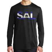 Salvador Flag Graphic Design Men's Big Size Long Sleeve Competitor Cotton Touch T-Shirt - Black XS