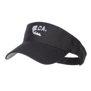 California Map Bear Embroidered Sports Visor