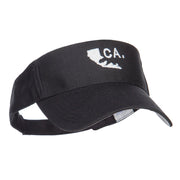 California Map Bear Embroidered Sports Visor