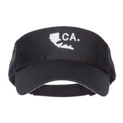 California Map Bear Embroidered Sports Visor