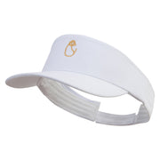 Golden Dog Back View Embroidered Brushed Cotton Sun visor - White OSFM