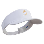 Golden Dog Back View Embroidered Brushed Cotton Sun visor - White OSFM