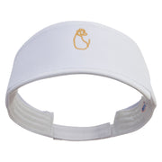 Golden Dog Back View Embroidered Brushed Cotton Sun visor - White OSFM