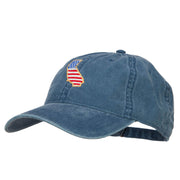 USA Flag California Map Embroidered Washed Buckle Cap