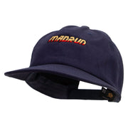 Madrun Race Embroidered Unconstructed High Profile Cotton Flat Bill Cap - Navy OSFM