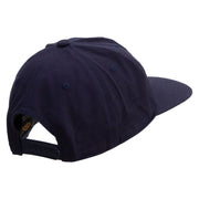 Madrun Race Embroidered Unconstructed High Profile Cotton Flat Bill Cap - Navy OSFM
