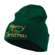 Merry Christmas Embroidered Long Beanie