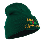 Merry Christmas Embroidered Long Beanie